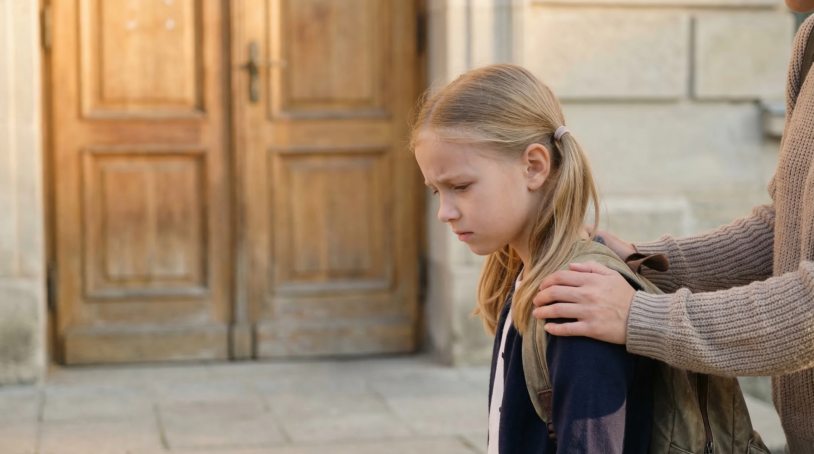 Дочь плакала у двери школы каждое утро: тайна грязного мешка со сменкой