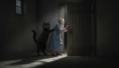 «— Тетя Аня, это я, Стас!» — раздалось из-за двери. Только черный кот знал правду